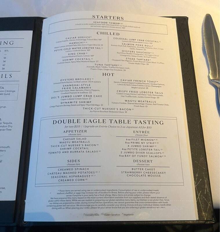 Del Frisco's Double Eagle Steakhouse - San Diego, CA menu_pic