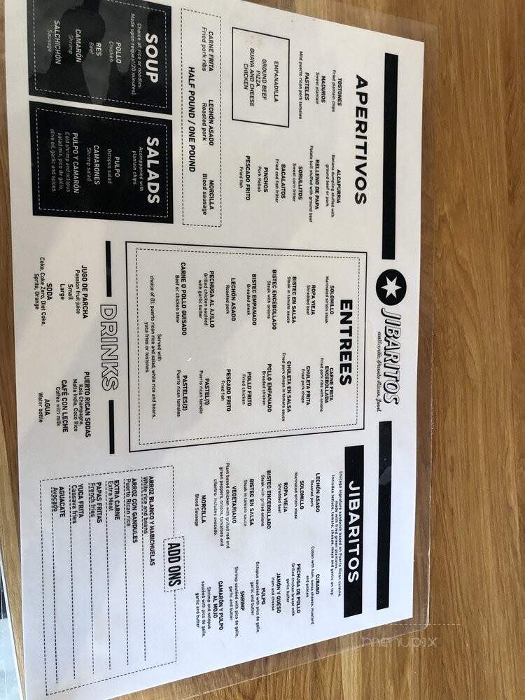 Jibarito's on Harlem - Chicago, IL menu_pic