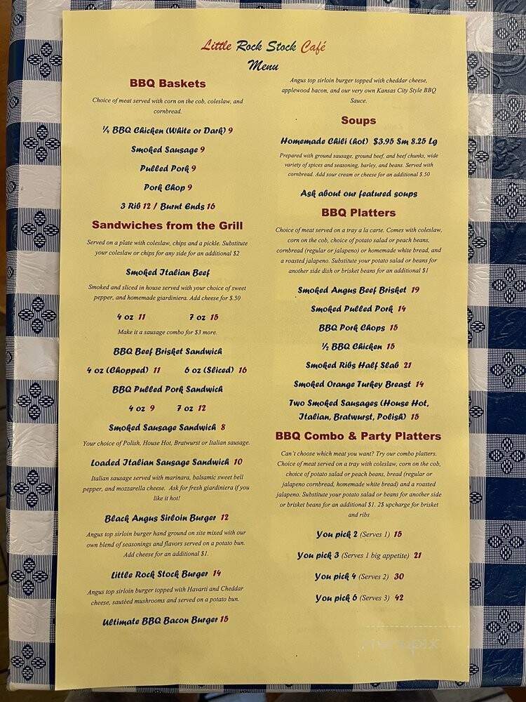 Little Rock Stock Cafe - Wauconda, IL menu_pic