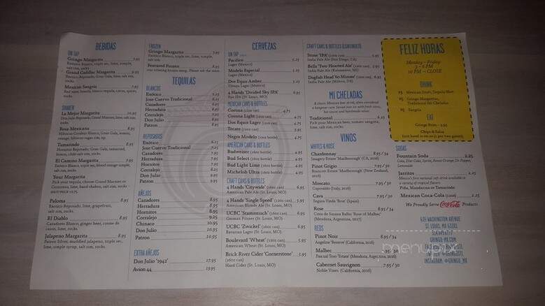 Gringo - St. Louis, MO menu_pic
