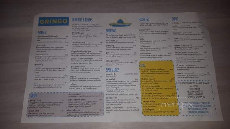 Gringo - St. Louis, MO menu_pic