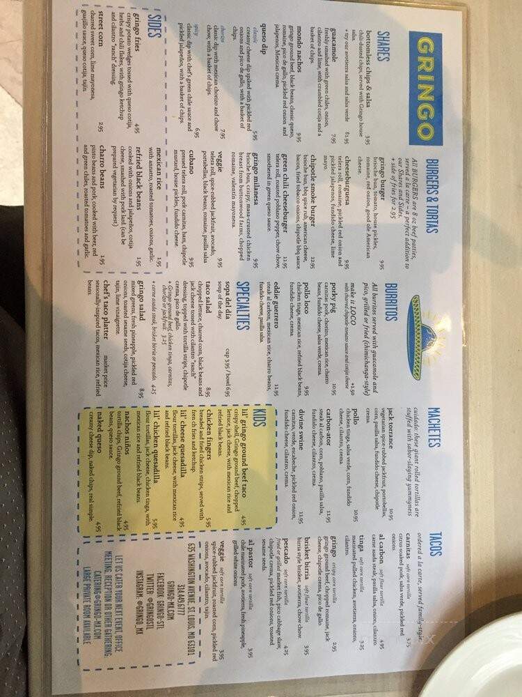 Gringo - St. Louis, MO menu_pic