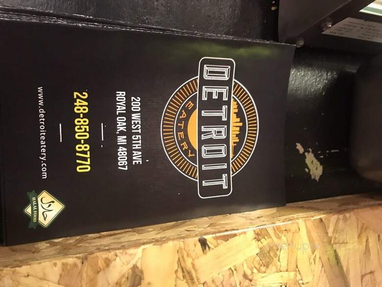 Detroit Eatery - Royal Oak, MI menu_pic