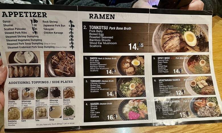 Tokyo Ramen - Mansfield, CT menu_pic