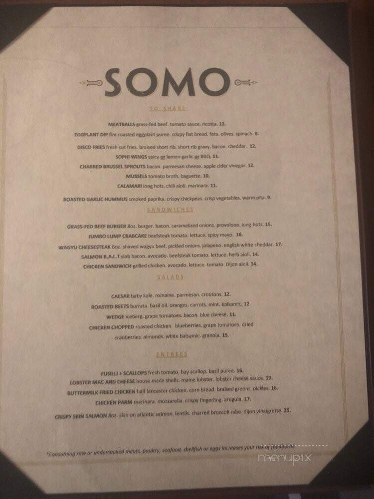 Somo Sophi - Philadelphia, PA menu_pic