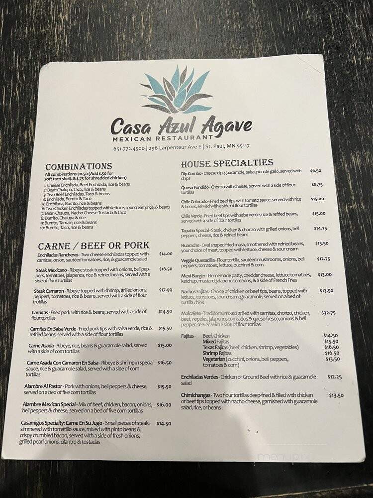 Casamigos Mexican Restaurant - Saint Paul, MN menu_pic
