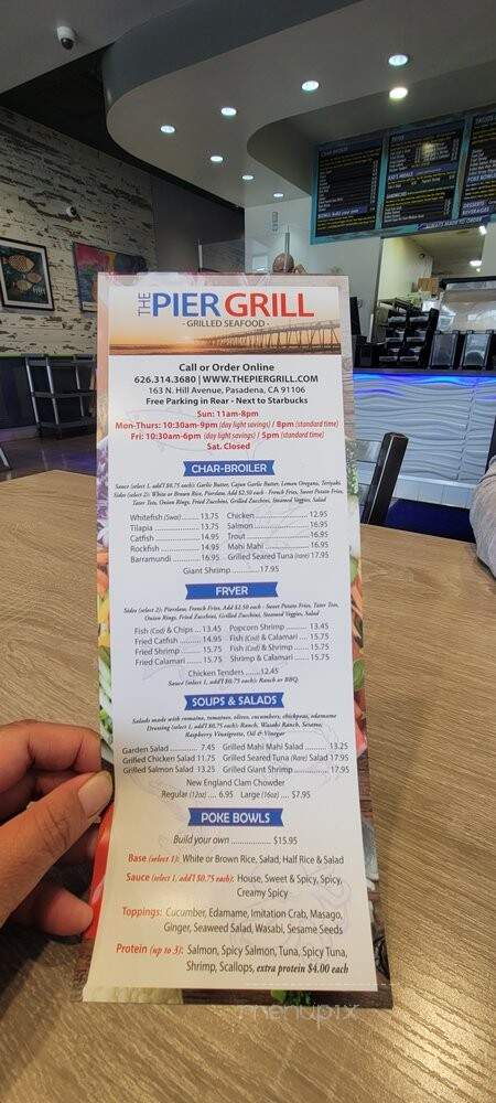 The Pier Grill - Pasadena, CA menu_pic