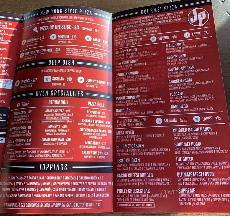 Johnny's Pizza - Wake Forest, NC menu_pic