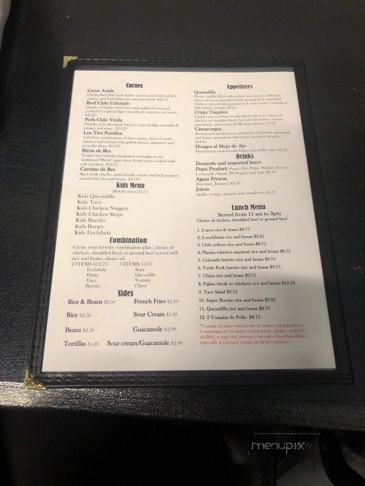 El Meson - Quincy, WA menu_pic