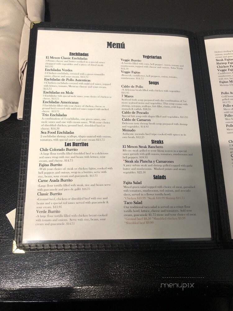 El Meson - Quincy, WA menu_pic