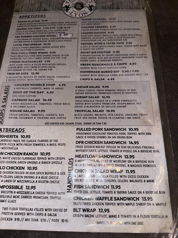 The Rusty Lyon - Dunedin, FL menu_pic