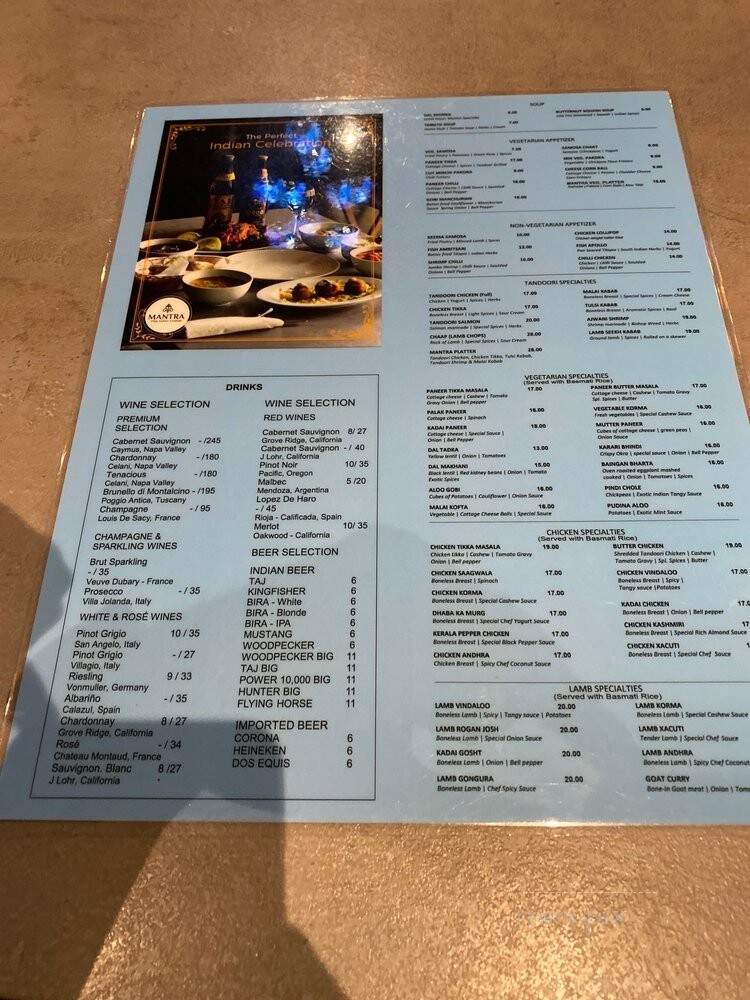Mantra Fine Indian Cuisine - Pembroke Pines, FL menu_pic