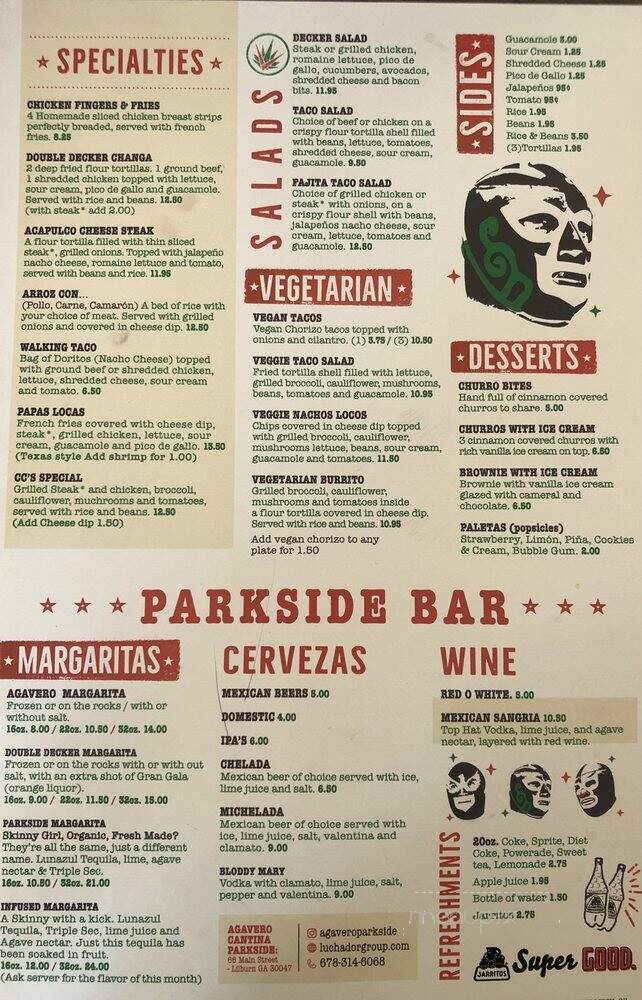 Agavero Cantina Parkside - Lilburn, GA menu_pic