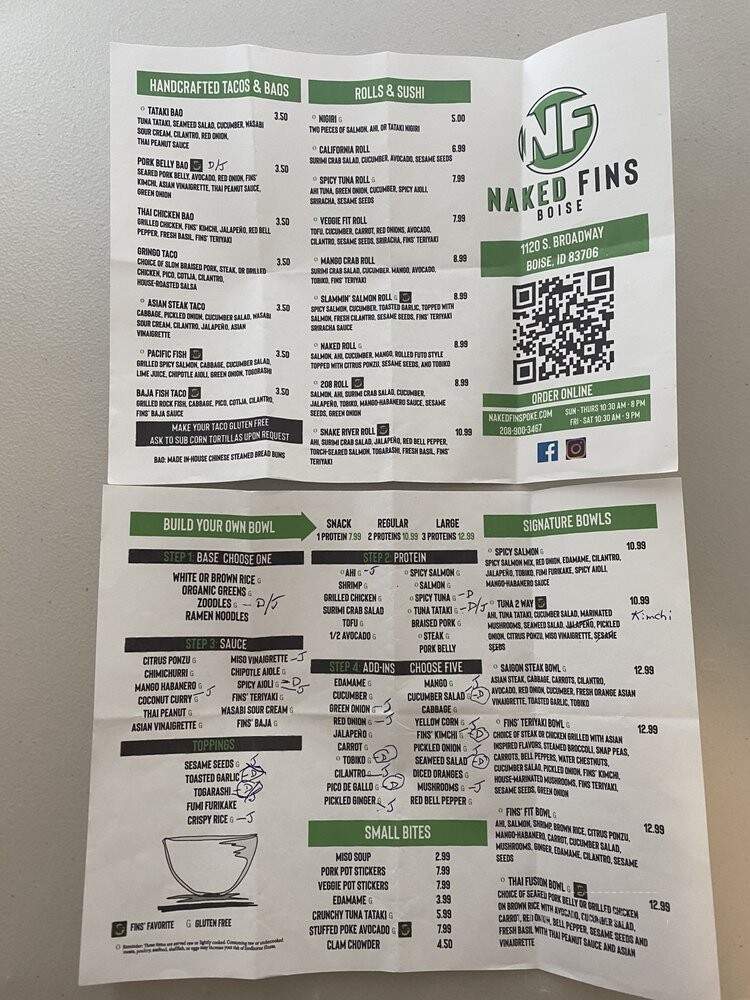 Naked Fins - Boise, ID menu_pic