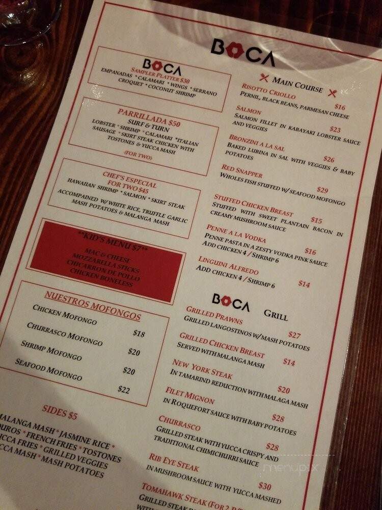 Boca Restaurant and Lounge - Bronx, NY menu_pic