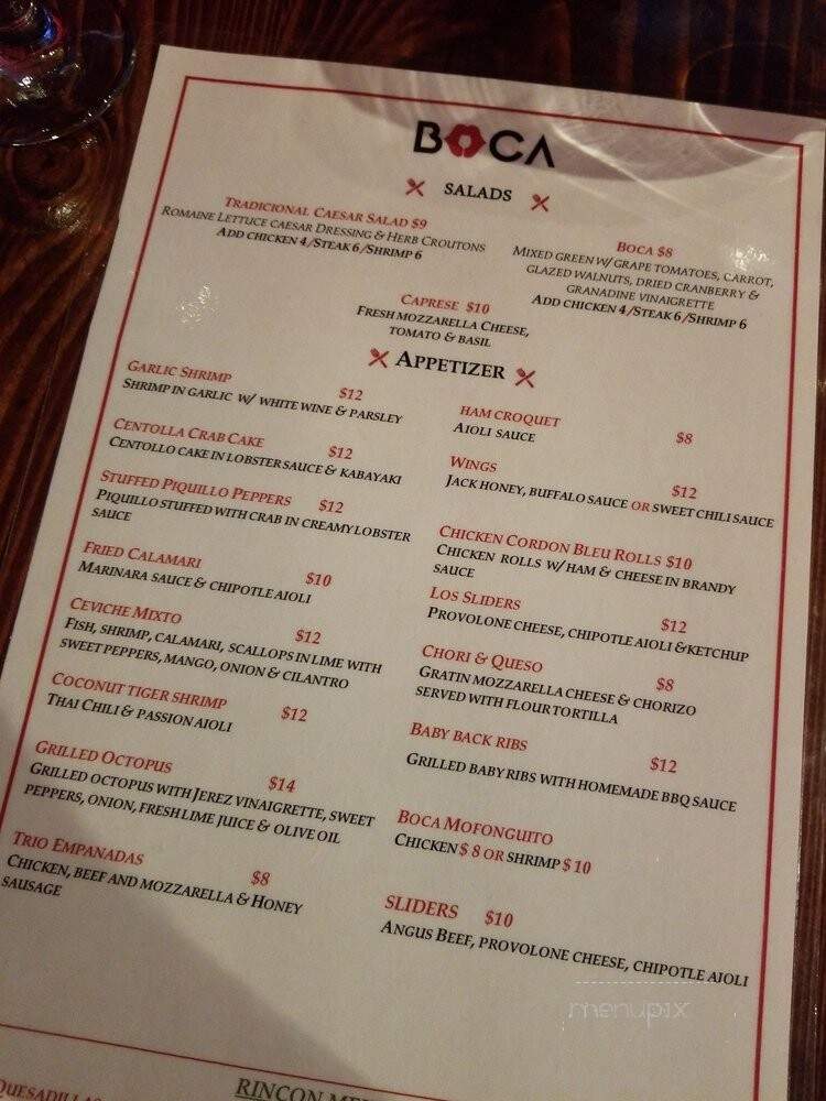 Boca Restaurant and Lounge - Bronx, NY menu_pic