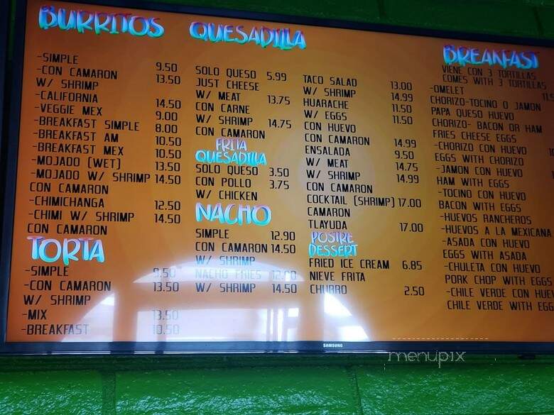 Tacos El Tizon - San Luis Obispo, CA menu_pic