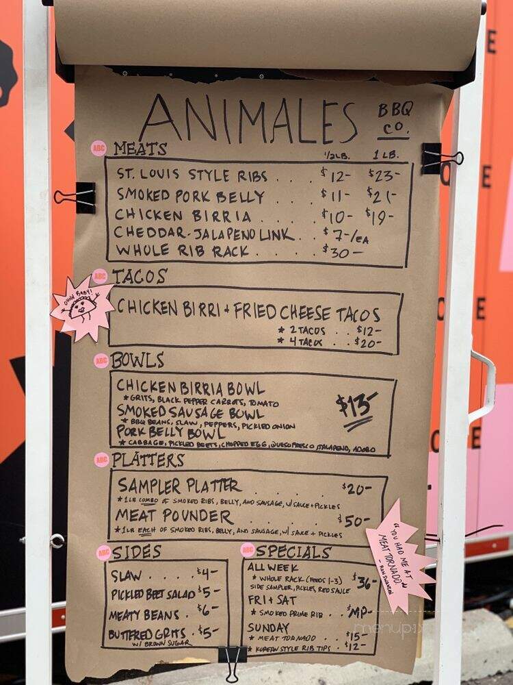 Animales - Minneapolis, MN menu_pic