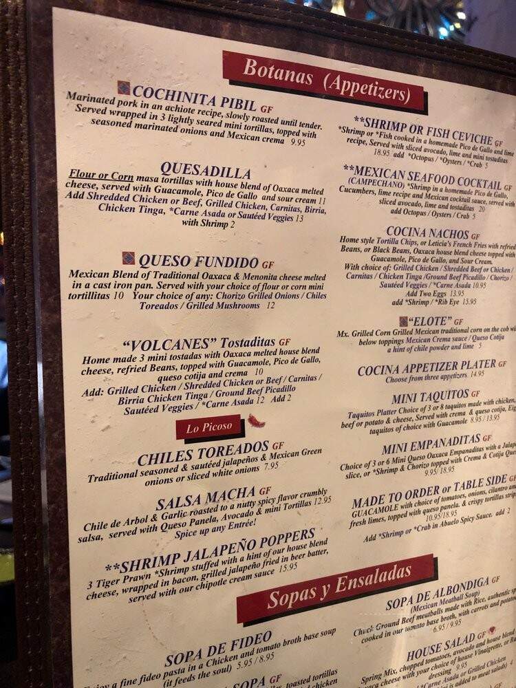 Leticias Cocina & Cantina - Henderson, NV menu_pic
