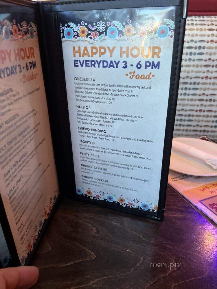 Juan's Flaming Fajitas and Cantina - Henderson, NV menu_pic
