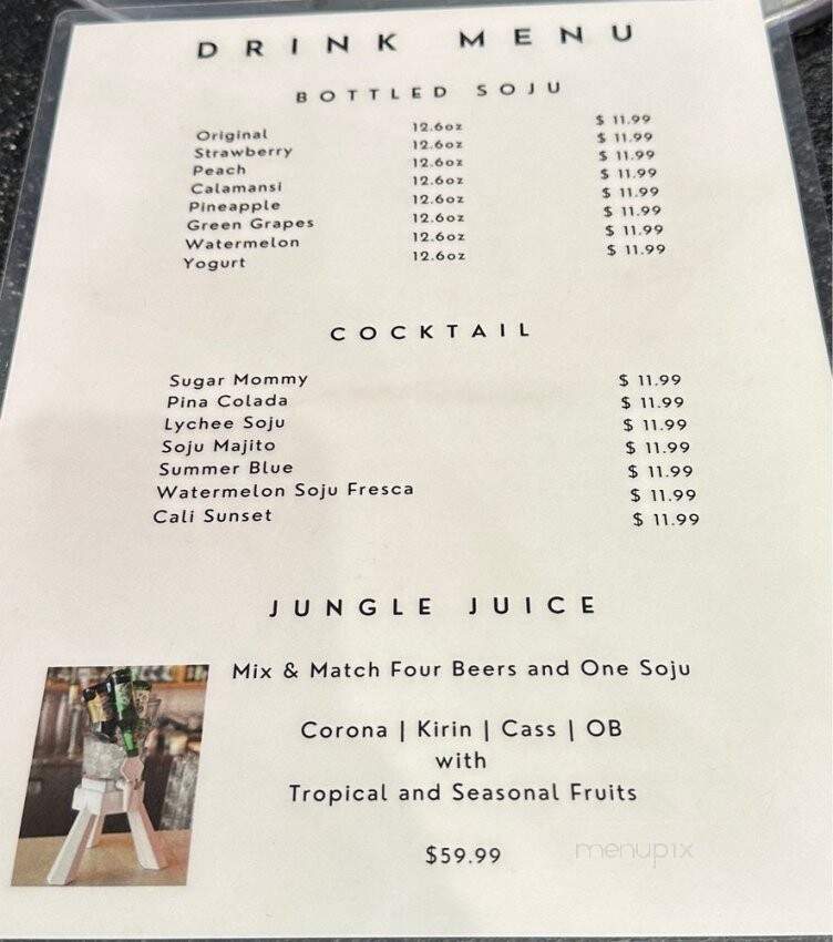 Bak Kung Korean BBQ - Pleasanton, CA menu_pic