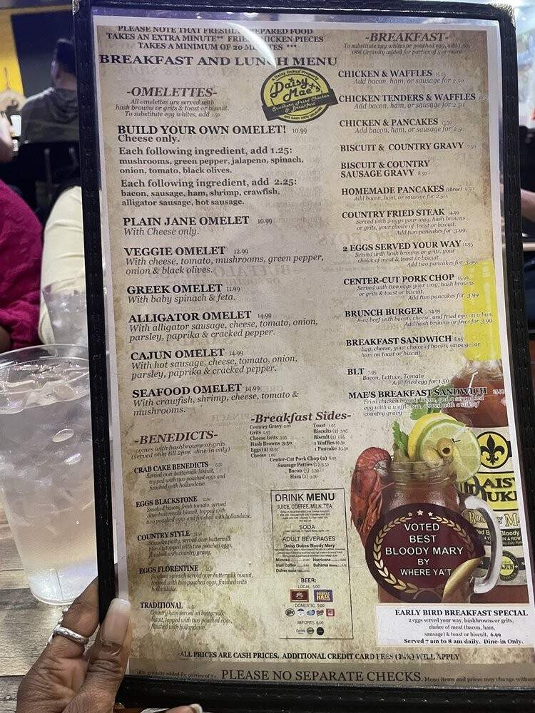 Daisy Mae's Southern Fried Chicken and Breakfast - New Orleans, LA menu_pic