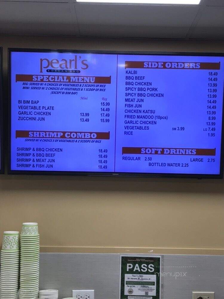 Pearl's Korean BBQ - Honolulu, HI menu_pic