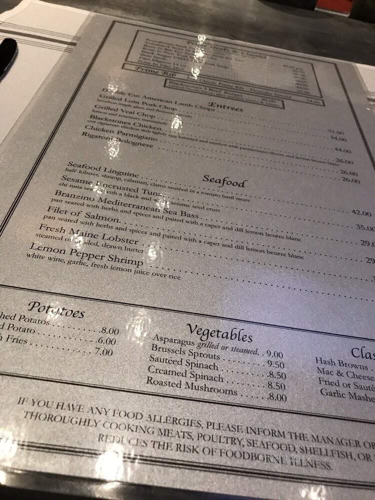 Blackstones Steakhouse - Stamford, CT menu_pic