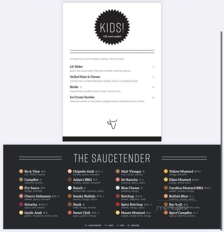 Bo & Vine Burger Bar - Corvallis, OR menu_pic
