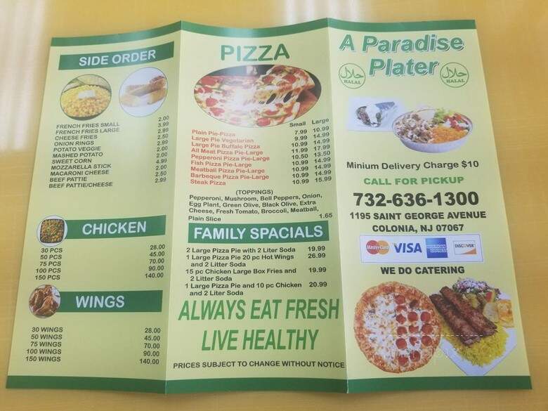 A Paradise Platter - Woodbridge Township, NJ menu_pic