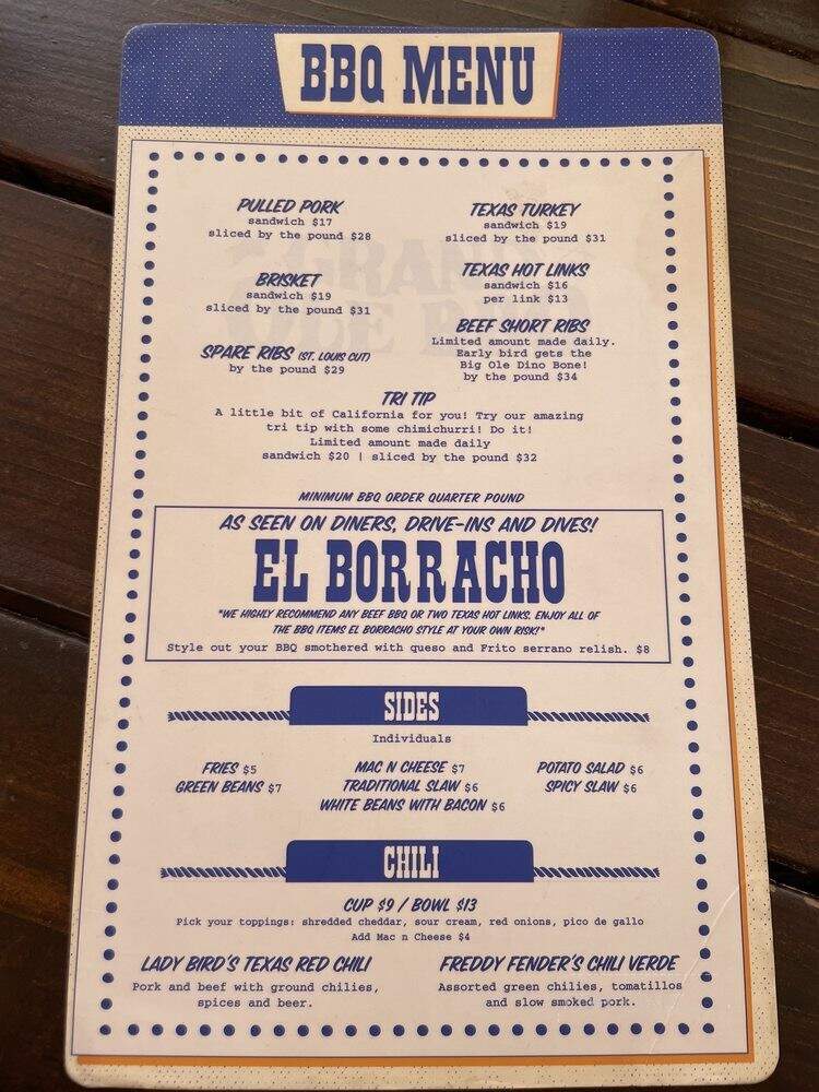 Grand Ole BBQ Flinn Springs - El Cajon, CA menu_pic