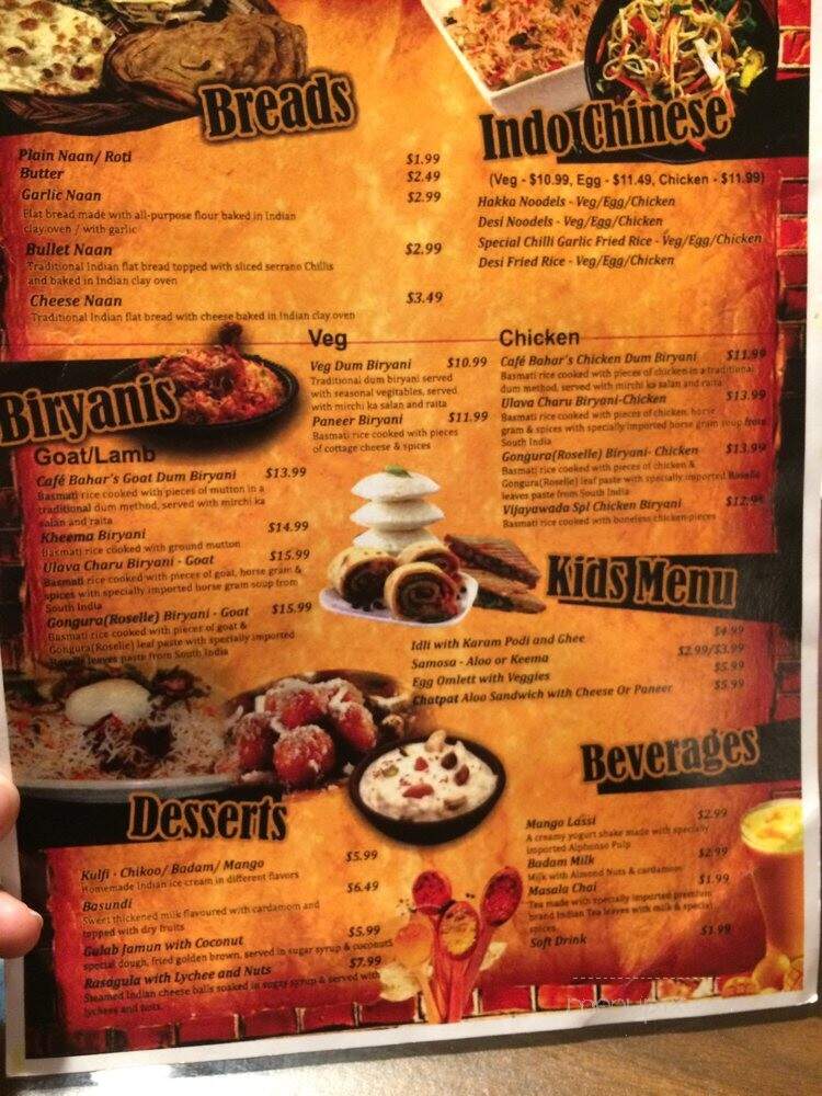 Cafe Bahar - Kirkland, WA menu_pic
