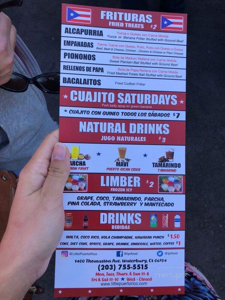 Little Puerto Rico - Waterbury, CT menu_pic
