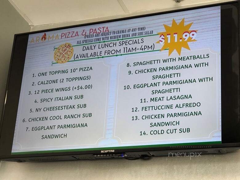 Aroma Pizza & Pasta - Lake Forest, CA menu_pic