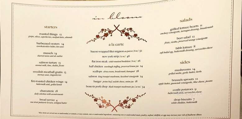 In Bloom - St. Paul, MN menu_pic