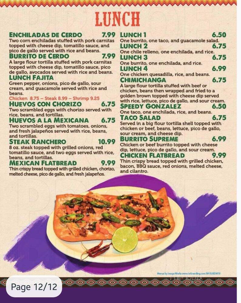 Super Mex Bar and Grill - Kennesaw, GA menu_pic
