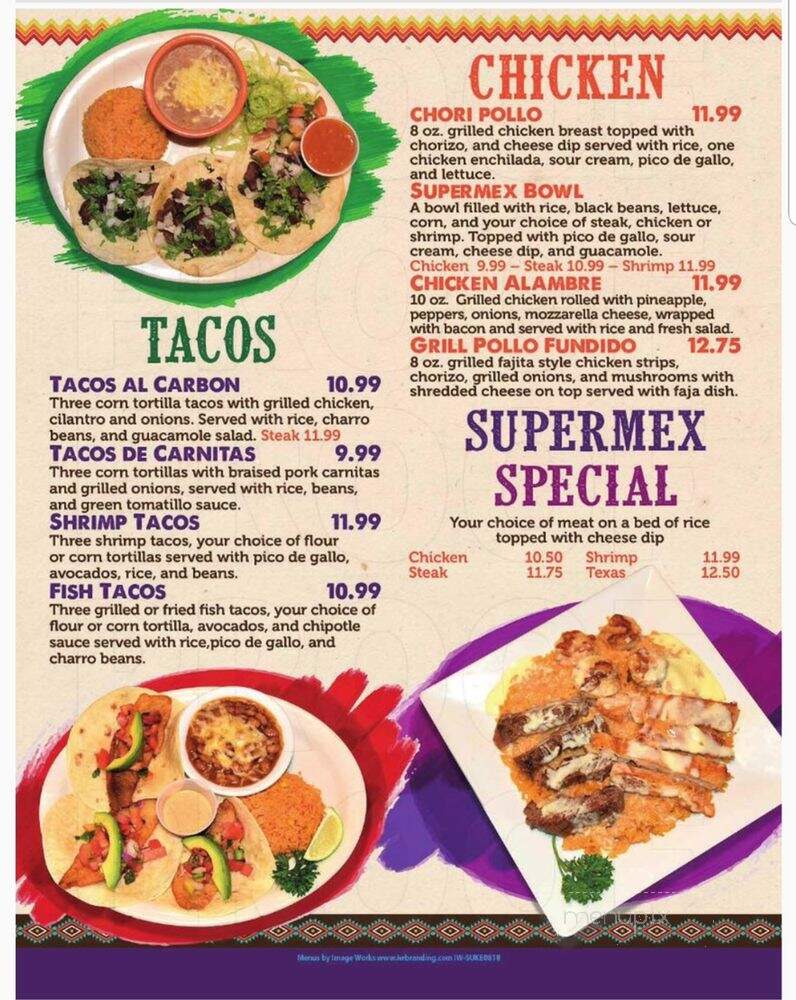Super Mex Bar and Grill - Kennesaw, GA menu_pic