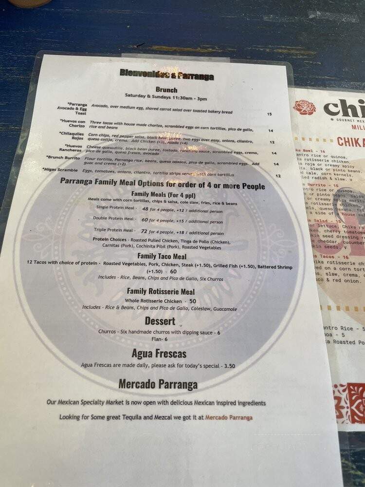 Parranga - Mill Valley, CA menu_pic