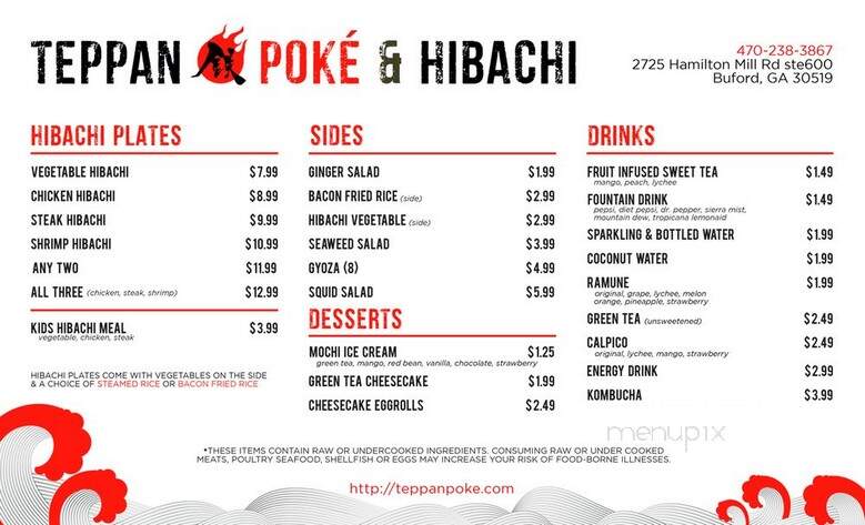 Teppan Poke & Hibachi - Buford, GA menu_pic
