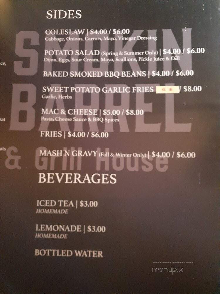 Smokin Barrel Smoke & Grill House - Milwaukie, OR menu_pic
