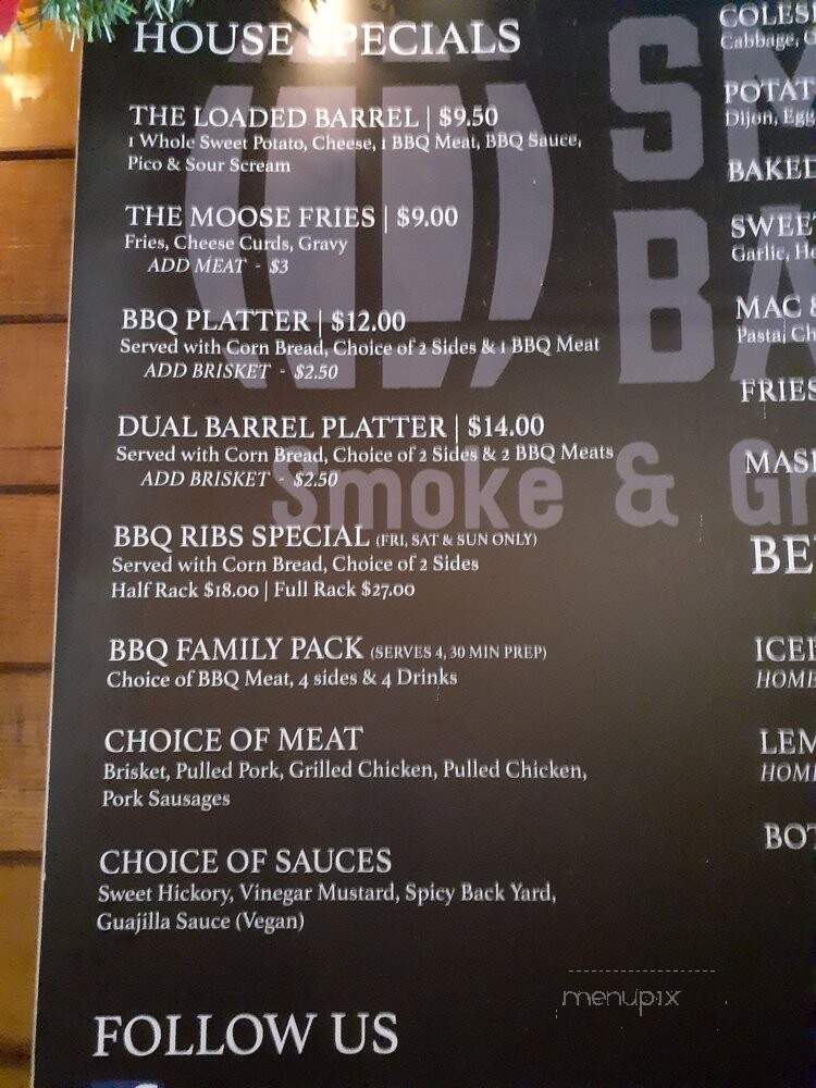 Smokin Barrel Smoke & Grill House - Milwaukie, OR menu_pic