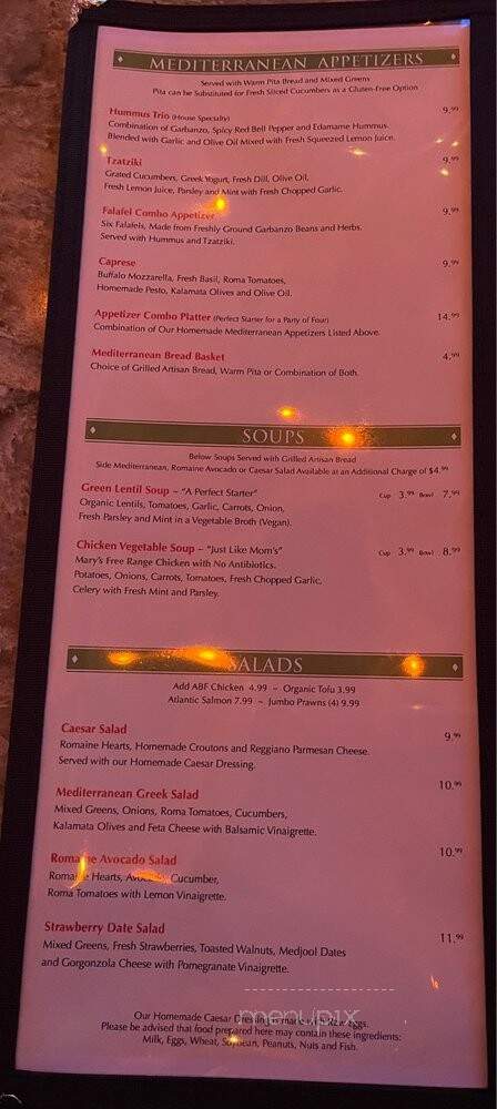 Panini Kabob Grill - San Diego, CA menu_pic