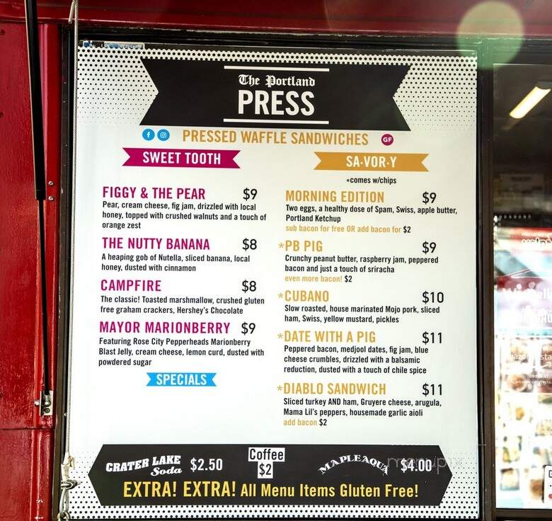 The Portland Press - Portland, OR menu_pic