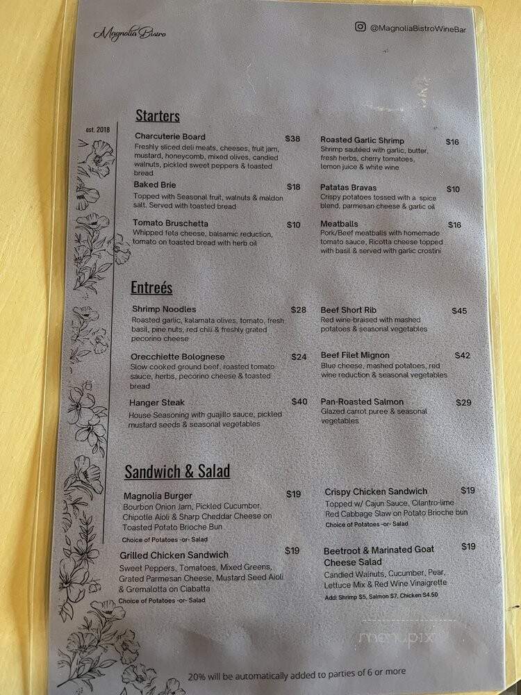 Magnolia Wines & Eatery - Claremont, CA menu_pic