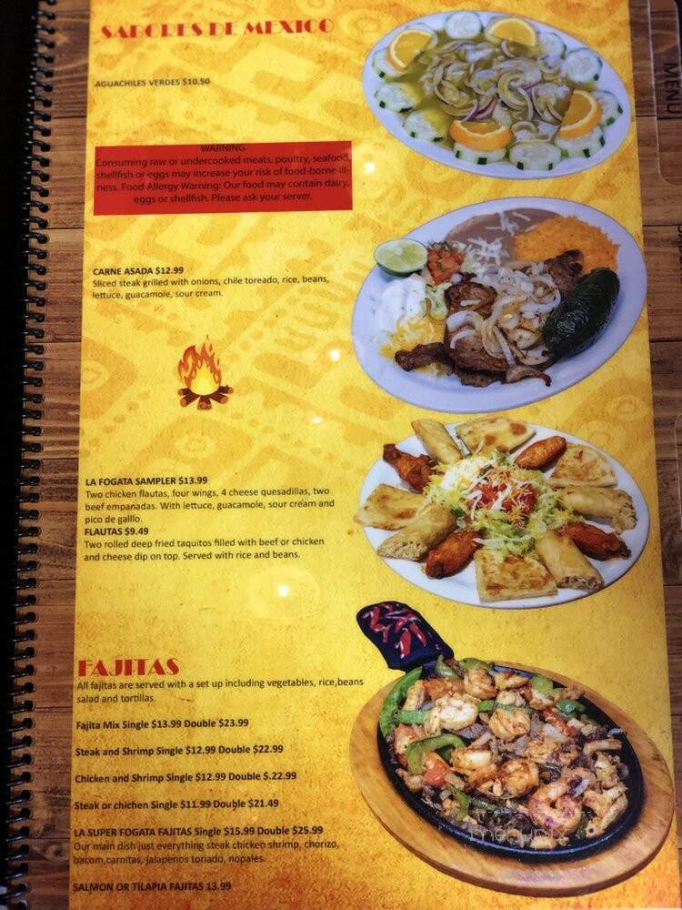 La fogata Mexican Restaurant - Memphis, TN menu_pic