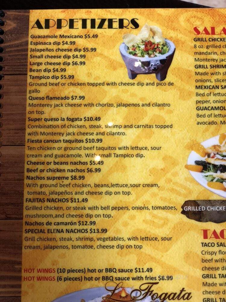 La fogata Mexican Restaurant - Memphis, TN menu_pic