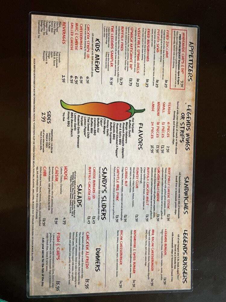 Legends Wings & Brews - Ontario, CA menu_pic