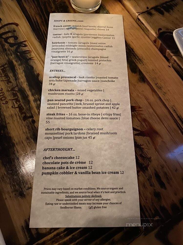 Heirloom a Modern Farmhouse - Huntington Beach, CA menu_pic