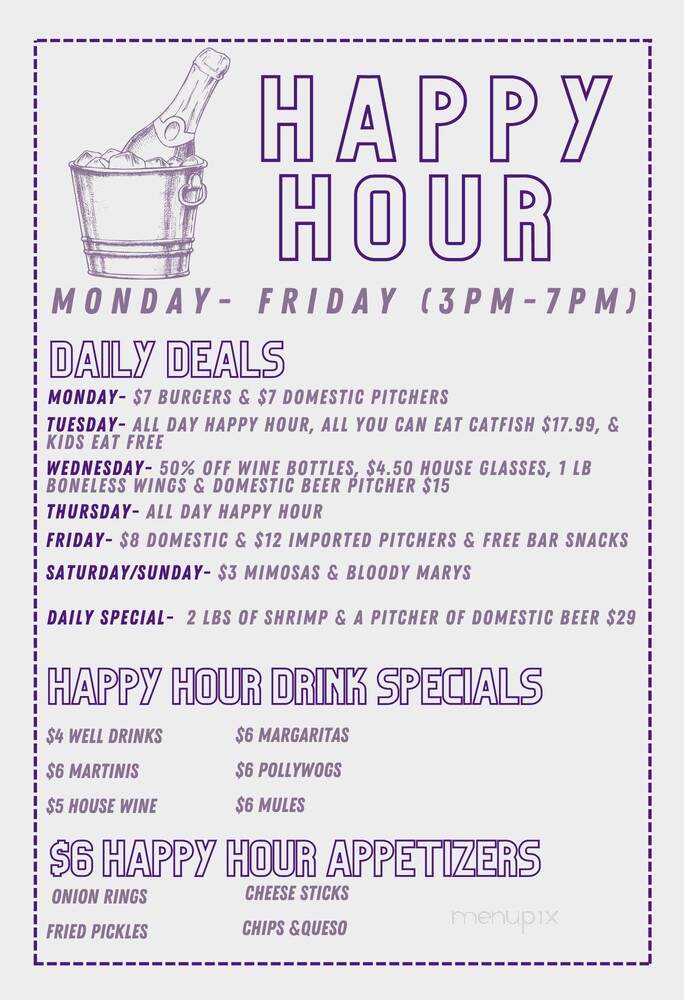 The Purple Frog Restaurant - Fort Worth, TX menu_pic
