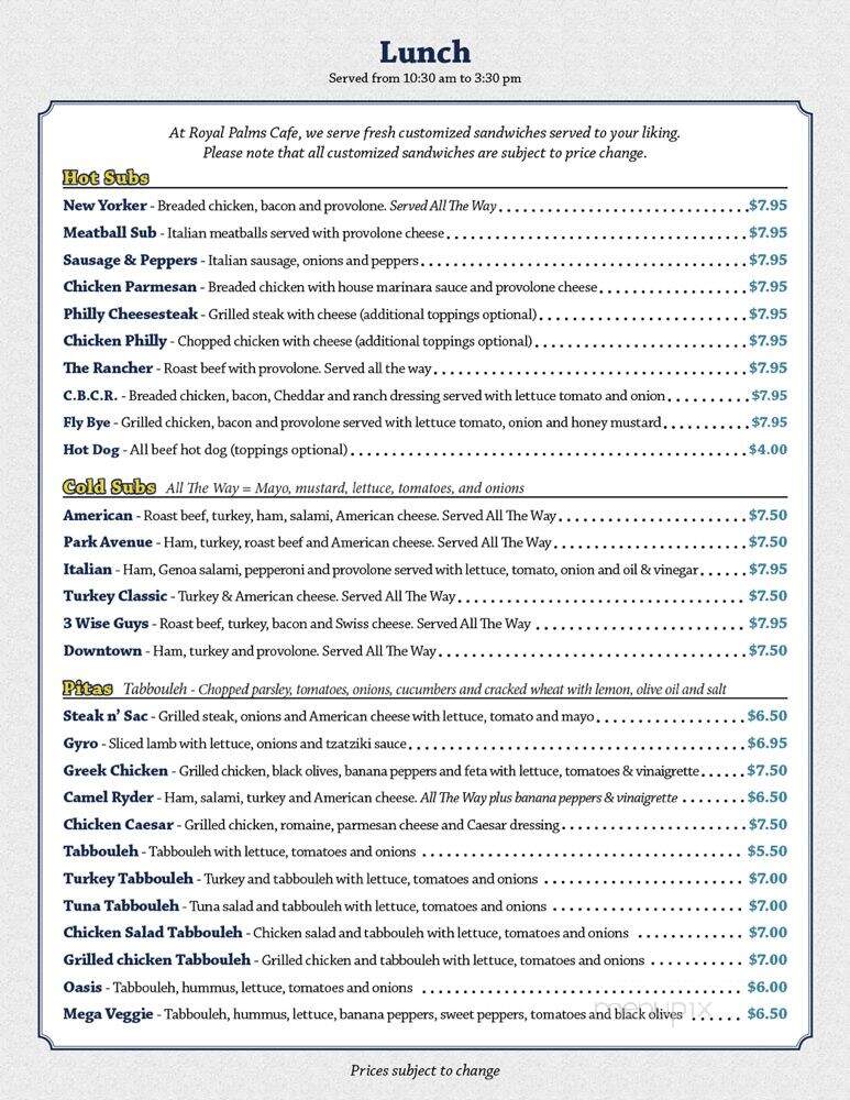 Royal Palms Cafe and Catering - Jacksonville, FL menu_pic